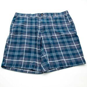 Amazon Essentials Slim 9" Shorts / Blue & White Plaid / Men's 36